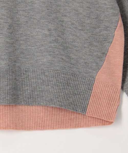 MICO COULIER（ミコクリエ）の「Cash feel 配色プルオーバーニット（ニット/セーター・レディース・チャコールグレー/ライトグレー/ブラウン・38）」の10枚目の写真