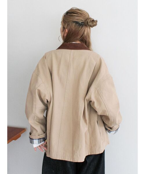 Dickies（ディッキーズ）の「Dickies別注 バイカラーブルゾン（ブルゾン・レディース・チャコールグレー/ベージュ・FREE）」の13枚目の写真