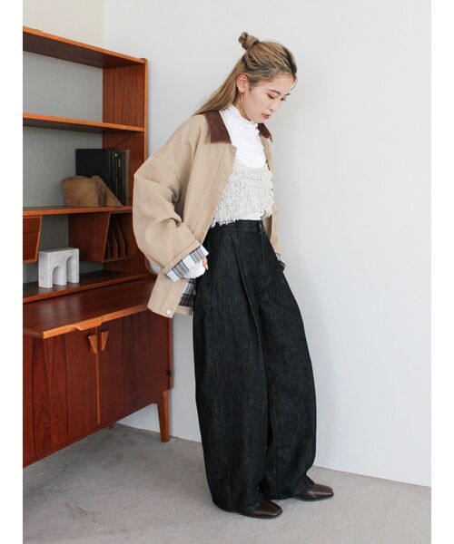 Dickies（ディッキーズ）の「Dickies別注 バイカラーブルゾン（ブルゾン・レディース・チャコールグレー/ベージュ・FREE）」の17枚目の写真