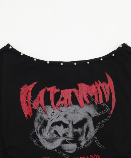 Figments(フィグメンツ)の「ドームスタッズグラフィックトップ(Tシャツ/カットソー・レディース・ホワイト/ブラック・FREE)」の4枚目の写真