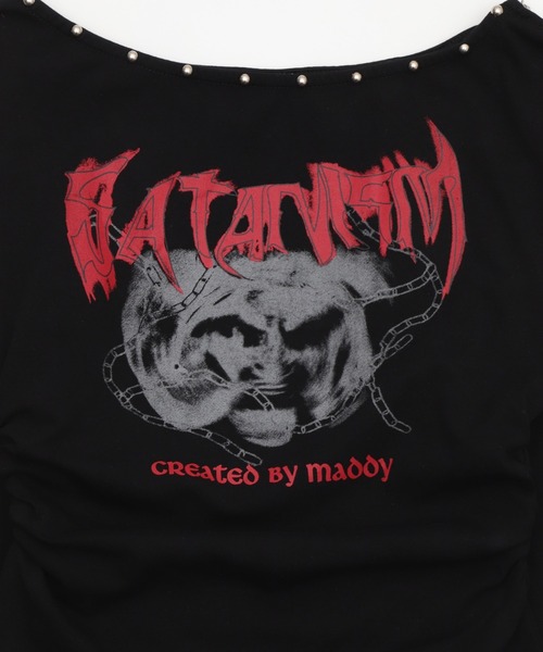 Figments(フィグメンツ)の「ドームスタッズグラフィックトップ(Tシャツ/カットソー・レディース・ホワイト/ブラック・FREE)」の7枚目の写真