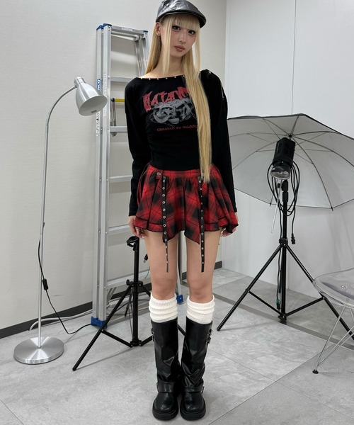 Figments(フィグメンツ)の「ドームスタッズグラフィックトップ(Tシャツ/カットソー・レディース・ホワイト/ブラック・FREE)」の11枚目の写真