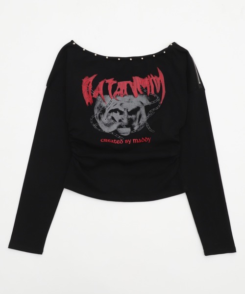 Figments(フィグメンツ)の「ドームスタッズグラフィックトップ(Tシャツ/カットソー・レディース・ホワイト/ブラック・FREE)」の16枚目の写真