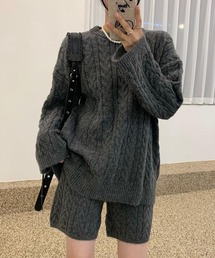 by LEGNA（バイレグナ）の「ニットセットアップ（セーター＆ショートパンツ 2点セット）（セットアップ）」