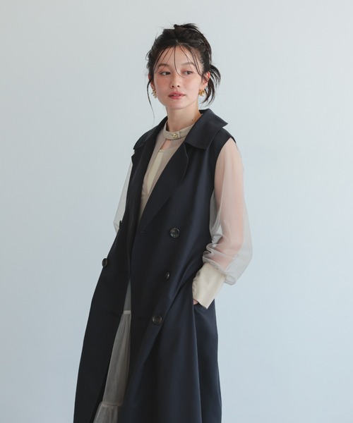Dorry Doll(ドリードール)の「メニーウェイトレンチコート(トレンチコート・レディース・ダークネイビー/ベージュ・MEDIUM)」の16枚目の写真
