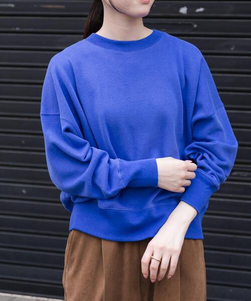 FORK&SPOON(フォークアンドスプーン)の「FORK&SPOON コットンカシミヤクルーネックスウェット(Tシャツ/カットソー・レディース・グレー系その他/ブルー・1)」の2枚目の写真