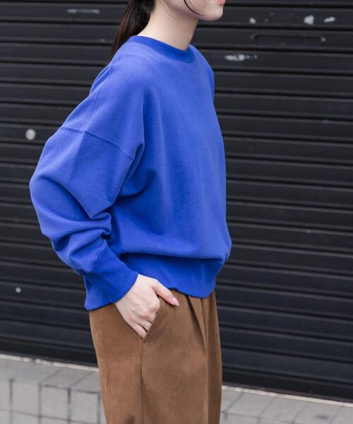 FORK&SPOON(フォークアンドスプーン)の「FORK&SPOON コットンカシミヤクルーネックスウェット(Tシャツ/カットソー・レディース・グレー系その他/ブルー・1)」の8枚目の写真