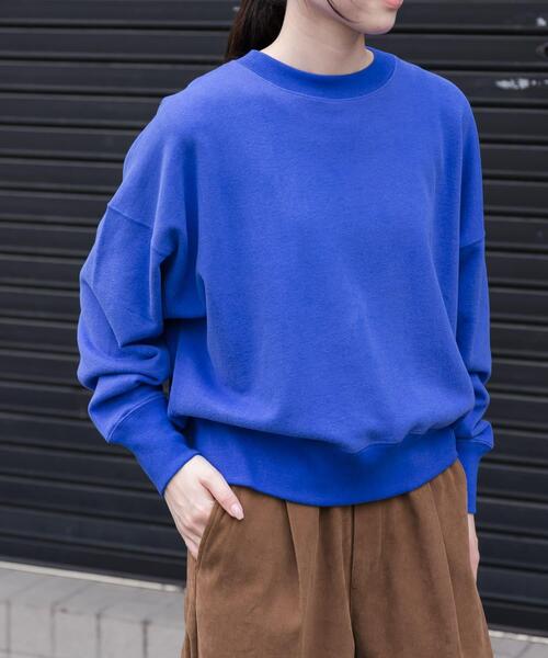 FORK&SPOON(フォークアンドスプーン)の「FORK&SPOON コットンカシミヤクルーネックスウェット(Tシャツ/カットソー・レディース・グレー系その他/ブルー・1)」の7枚目の写真
