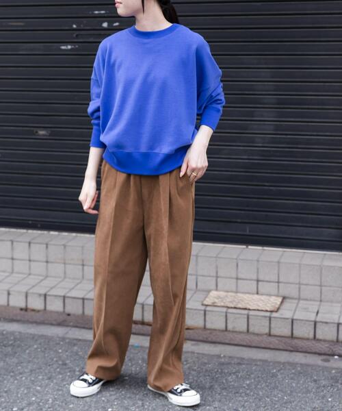 FORK&SPOON(フォークアンドスプーン)の「FORK&SPOON コットンカシミヤクルーネックスウェット(Tシャツ/カットソー・レディース・グレー系その他/ブルー・1)」の5枚目の写真