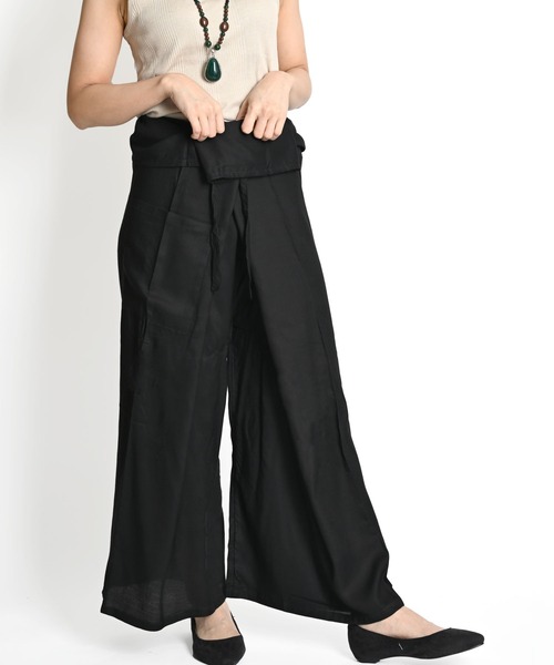 MARAI(マーライ)の「ワイドタイパンツ(その他パンツ・レディース・ダークグリーン/ライトグレー/ブラウン/グリーン/パープル/ブラック・FREE)」の9枚目の写真