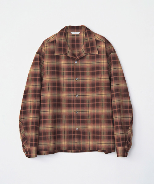 VICTIM（ヴィクティム）の「VICTIM ヴィクティム / OPEN COLLAR CHECK SHIRT オープンカラーチェックシャツ / VTM-25-S-101（シャツ/ブラウス・メンズ・ブラック/ブラウン・1/2）」の6枚目の写真