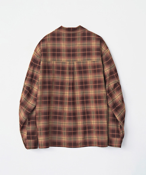 VICTIM（ヴィクティム）の「VICTIM ヴィクティム / OPEN COLLAR CHECK SHIRT オープンカラーチェックシャツ / VTM-25-S-101（シャツ/ブラウス・メンズ・ブラック/ブラウン・1/2）」の7枚目の写真