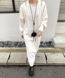 ISOOK | レイヤードデザインワッフルワンピース（kiharu original）/ ロング丈 レイヤード風 サーマル 長袖 春 春服(ワンピース)