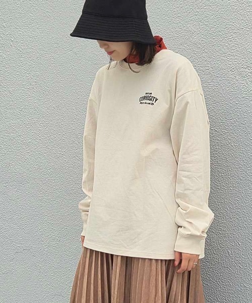 Bleu Bleuet（ブルーブルーエ）の「クロネコ刺繍ロンT（Tシャツ/カットソー・レディース・オフホワイト/ピンク/ライトグレー・M/L）」の12枚目の写真