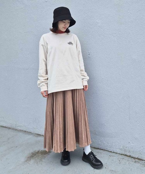 Bleu Bleuet（ブルーブルーエ）の「クロネコ刺繍ロンT（Tシャツ/カットソー・レディース・オフホワイト/ピンク/ライトグレー・M/L）」の14枚目の写真