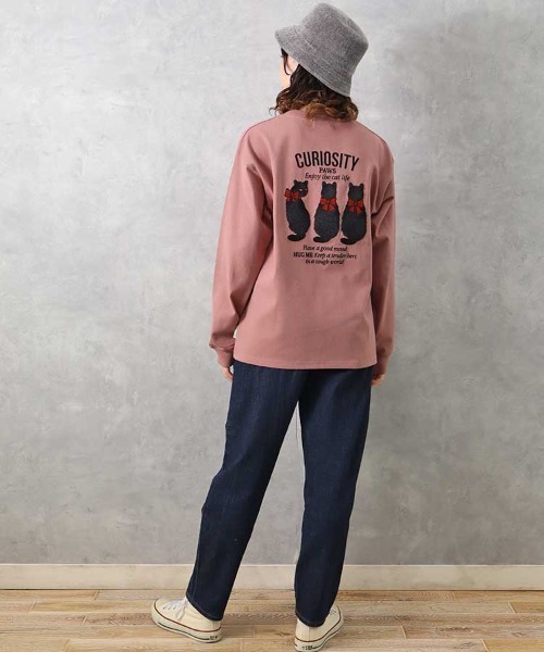 Bleu Bleuet（ブルーブルーエ）の「クロネコ刺繍ロンT（Tシャツ/カットソー・レディース・オフホワイト/ピンク/ライトグレー・M/L）」の21枚目の写真