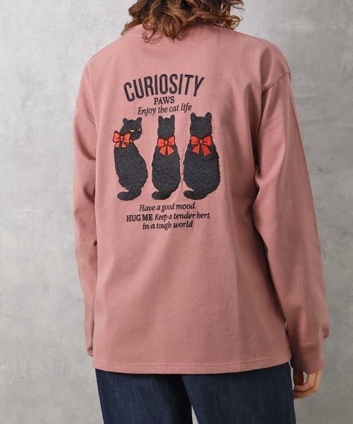 Bleu Bleuet（ブルーブルーエ）の「クロネコ刺繍ロンT（Tシャツ/カットソー・レディース・オフホワイト/ピンク/ライトグレー・M/L）」の22枚目の写真