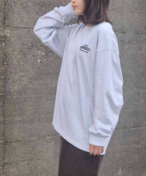 Bleu Bleuet（ブルーブルーエ）の「クロネコ刺繍ロンT（Tシャツ/カットソー・レディース・オフホワイト/ピンク/ライトグレー・M/L）」の18枚目の写真