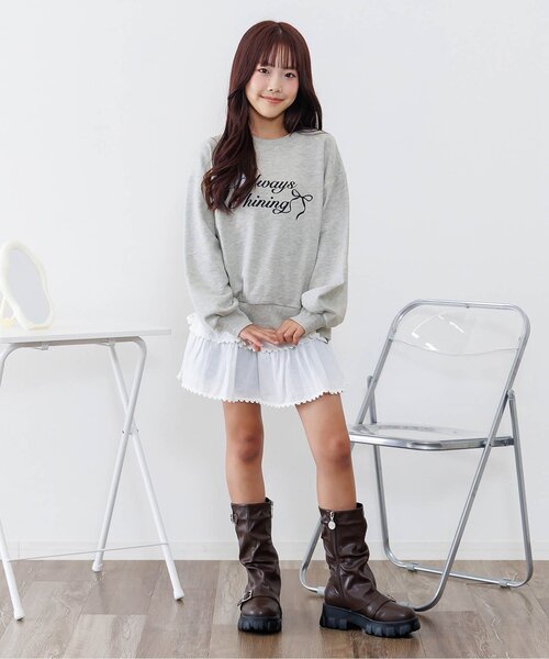 algy(アルジー)の「ガーリーロゴトレーナー(スウェット・キッズ・グレー/ネイビー/ピンク・XX-SMALL/X-SMALL/SMALL/MEDIUM)」の4枚目の写真