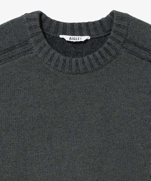 AIGLE(エーグル)の「ウールブレンド ラグランスリーブセーター(ニット/セーター・メンズ・ブラック/グレー・S/L/M)」の11枚目の写真