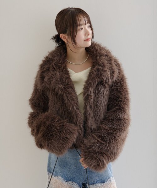 軽くて暖かい◎】ショートファーコート（その他アウター）｜mystic