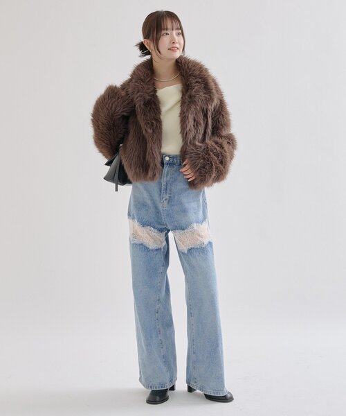 mystic(ミスティック)の「【今すぐお届け可能!軽くて暖かい◎】ショートファーコート(その他アウター・レディース・ベージュ/ブラウン・FREE)」の21枚目の写真