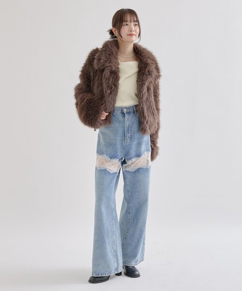 mystic(ミスティック)の「【今すぐお届け可能!軽くて暖かい◎】ショートファーコート(その他アウター・レディース・ベージュ/ブラウン・FREE)」の22枚目の写真