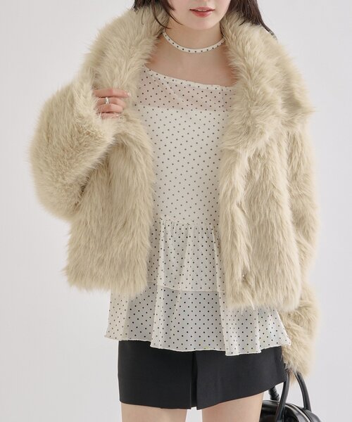 今すぐお届け可能！軽くて暖かい◎】ショートファーコート（その他