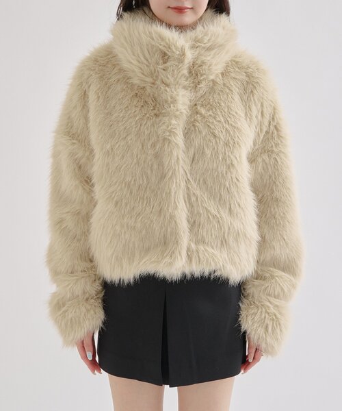 セール】【今すぐお届け可能！軽くて暖かい◎】ショートファーコート