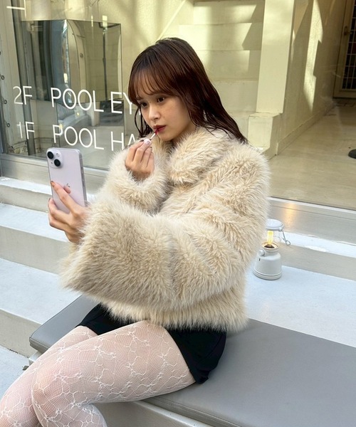 今すぐお届け可能！軽くて暖かい◎】ショートファーコート（その他