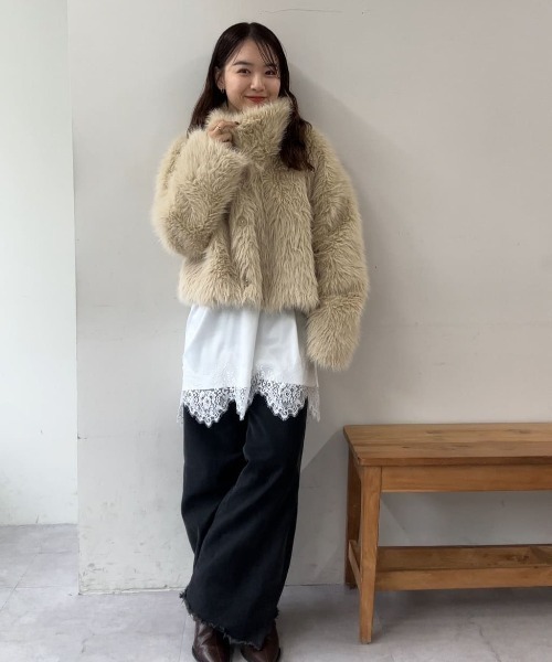 セール】【今すぐお届け可能！軽くて暖かい◎】ショートファーコート