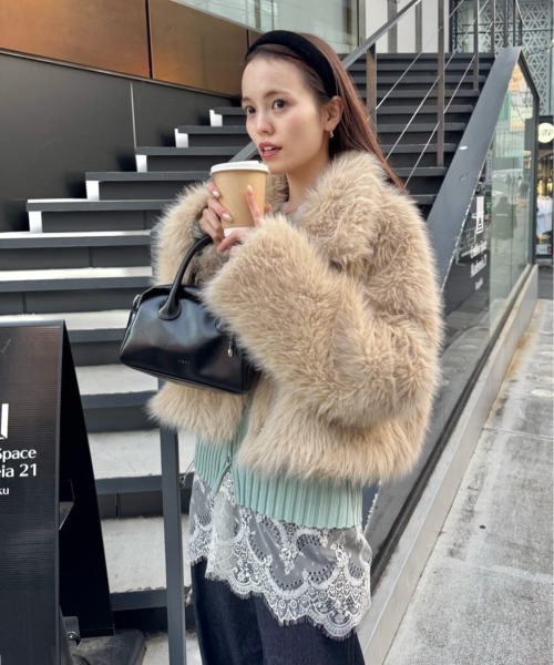 セール】【今すぐお届け可能！軽くて暖かい◎】ショートファーコート