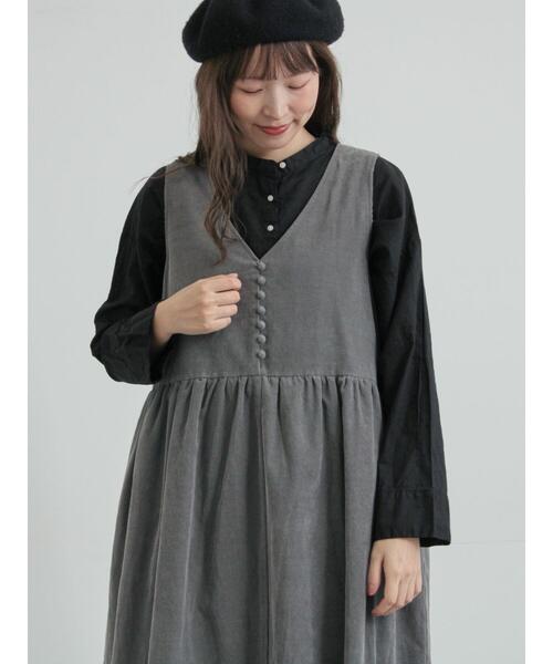 TSUHARU by Samansa Mos2（ツハルバイサマンサモスモス）の「綿麻平織り製品染めティアードブラウス（シャツ/ブラウス・レディース・オフホワイト/グレー/ブラック・F）」の3枚目の写真