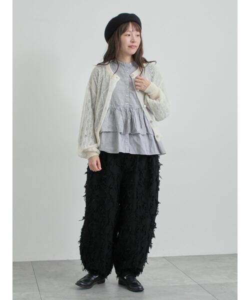 TSUHARU by Samansa Mos2（ツハルバイサマンサモスモス）の「綿麻平織り製品染めティアードブラウス（シャツ/ブラウス・レディース・オフホワイト/グレー/ブラック・F）」の10枚目の写真