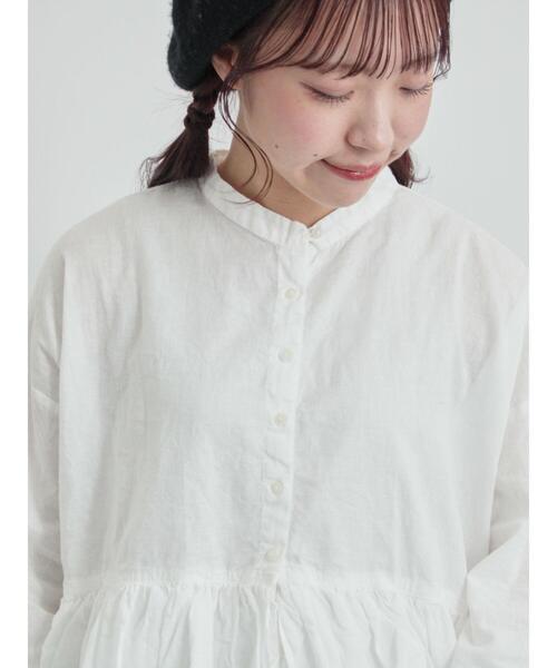 TSUHARU by Samansa Mos2（ツハルバイサマンサモスモス）の「綿麻平織り製品染めティアードブラウス（シャツ/ブラウス・レディース・オフホワイト/グレー/ブラック・F）」の11枚目の写真