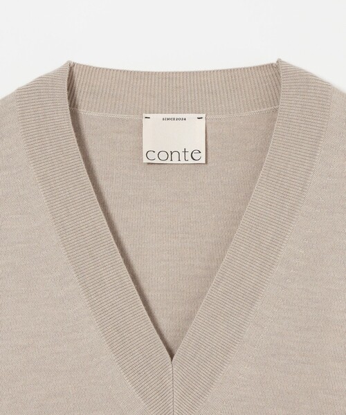 conte＞ハイゲージ ディープVネックニット（ニット/セーター）｜conte