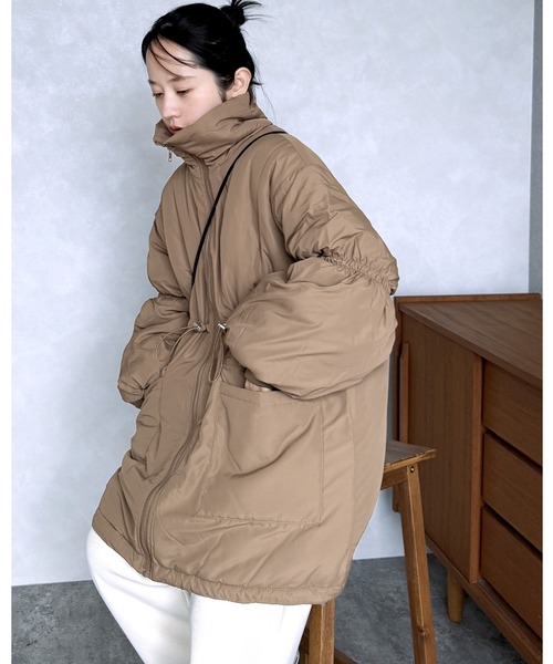 reca（レカ）の「ドロストデザインスタンドコート（その他アウター・レディース・アイボリー/モカ/ブラック・M）」の3枚目の写真