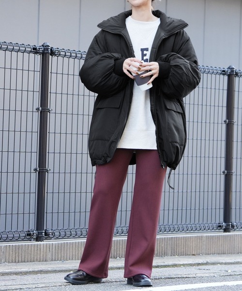 reca（レカ）の「ドロストデザインスタンドコート（その他アウター・レディース・アイボリー/モカ/ブラック・M）」の9枚目の写真