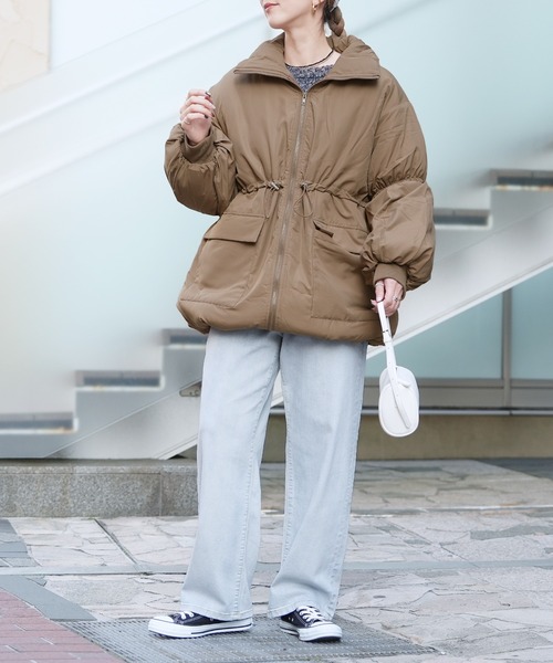 reca（レカ）の「ドロストデザインスタンドコート（その他アウター・レディース・アイボリー/モカ/ブラック・M）」の12枚目の写真