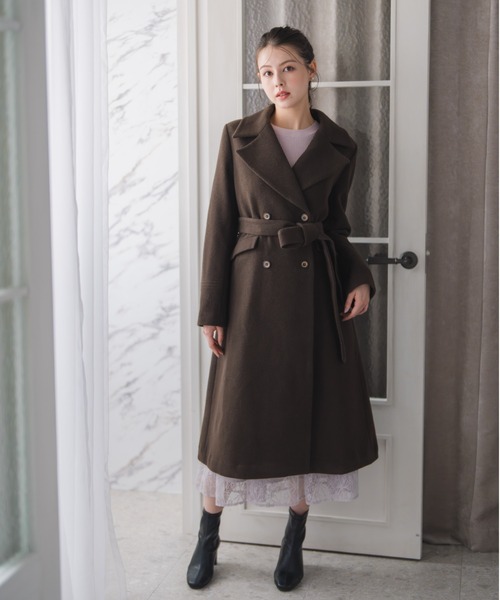 2025秋冬新作 ダブルボタンAラインコート（チェスターコート）｜MISCH