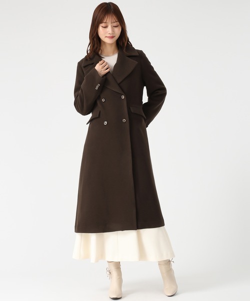 セール】2025秋冬新作 ダブルボタンAラインコート（チェスターコート