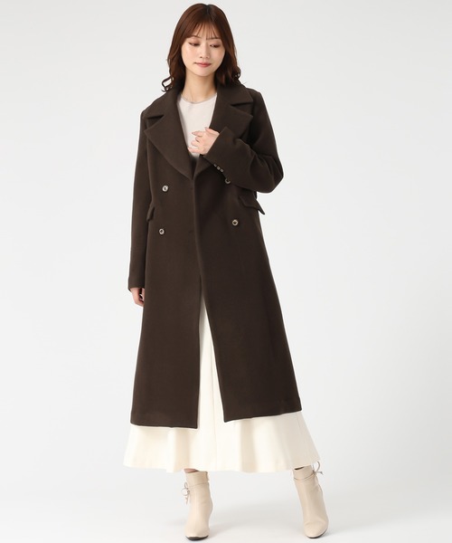 MISCH MASCH（ミッシュマッシュ）の「ダブルボタンAラインコート（チェスターコート・レディース・ブラック/ブラウン/ライトグレー・S/M）」の4枚目の写真