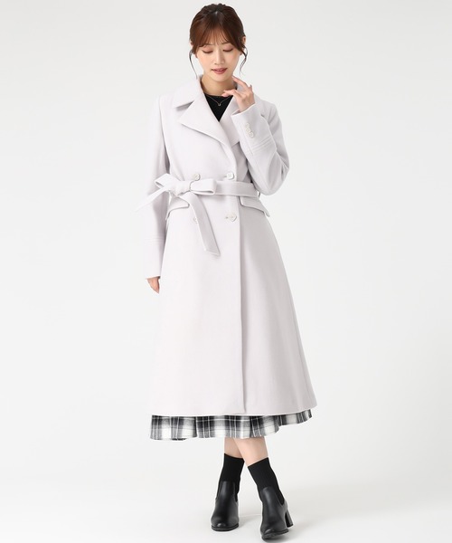 セール】2025秋冬新作 ダブルボタンAラインコート（チェスターコート