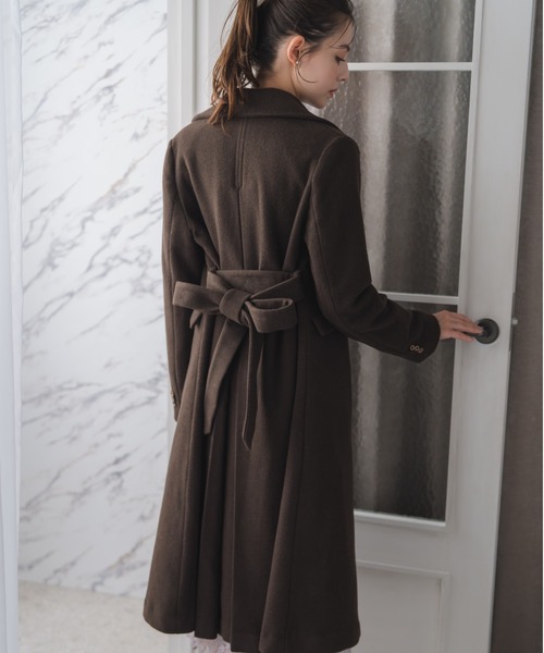 セール】2025秋冬新作 ダブルボタンAラインコート（チェスターコート