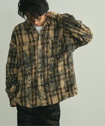 Paint-Splashed Damage Check Shirt / ペイントクラッシュチェックシャツ