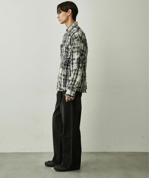 BLANK HOTEL(ブランクホテル)の「Paint-Splashed Damage Check Shirt / ペイントクラッシュチェックシャツ(シャツ/ブラウス・メンズ・ブラウン/ブラック・L/M)」の12枚目の写真