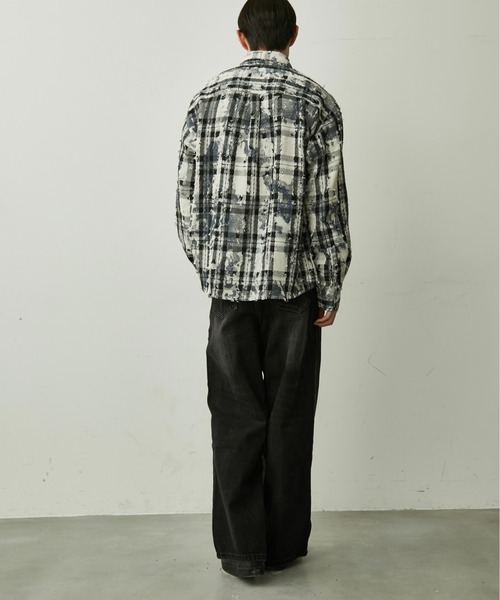 BLANK HOTEL(ブランクホテル)の「Paint-Splashed Damage Check Shirt / ペイントクラッシュチェックシャツ(シャツ/ブラウス・メンズ・ブラウン/ブラック・L/M)」の17枚目の写真