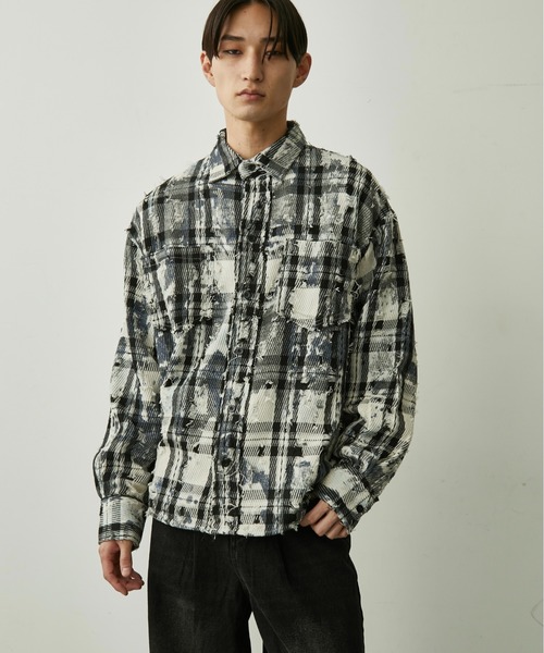 BLANK HOTEL(ブランクホテル)の「Paint-Splashed Damage Check Shirt / ペイントクラッシュチェックシャツ(シャツ/ブラウス・メンズ・ブラウン/ブラック・L/M)」の14枚目の写真