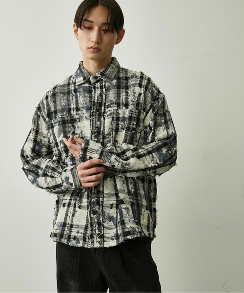 BLANK HOTEL(ブランクホテル)の「Paint-Splashed Damage Check Shirt / ペイントクラッシュチェックシャツ(シャツ/ブラウス・メンズ・ブラウン/ブラック・L/M)」の13枚目の写真