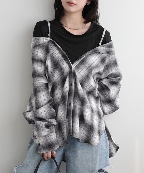 SUNFLOWER EIGHT(サンフラワーエイト)の「3WAYアレンジシャツ(シャツ/ブラウス・レディース・ブラウン/グレー/ブラック・M)」の1枚目の写真